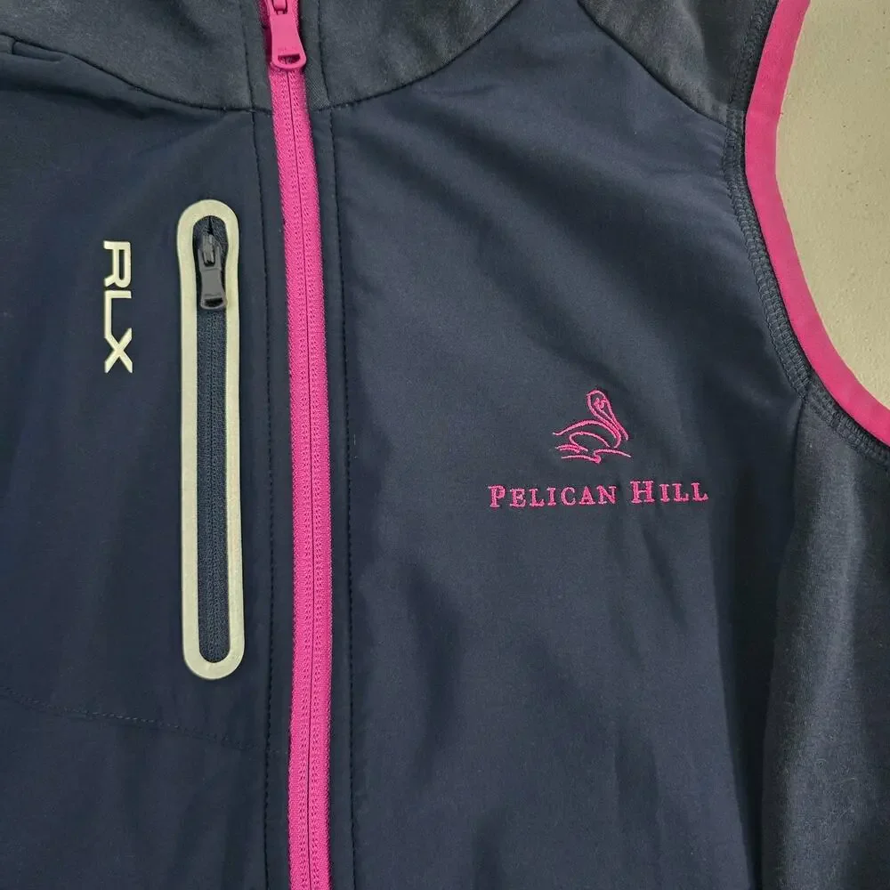 RLX Ralph Lauren Pelican Hill golf vest full zip womens blue Small 6498‎